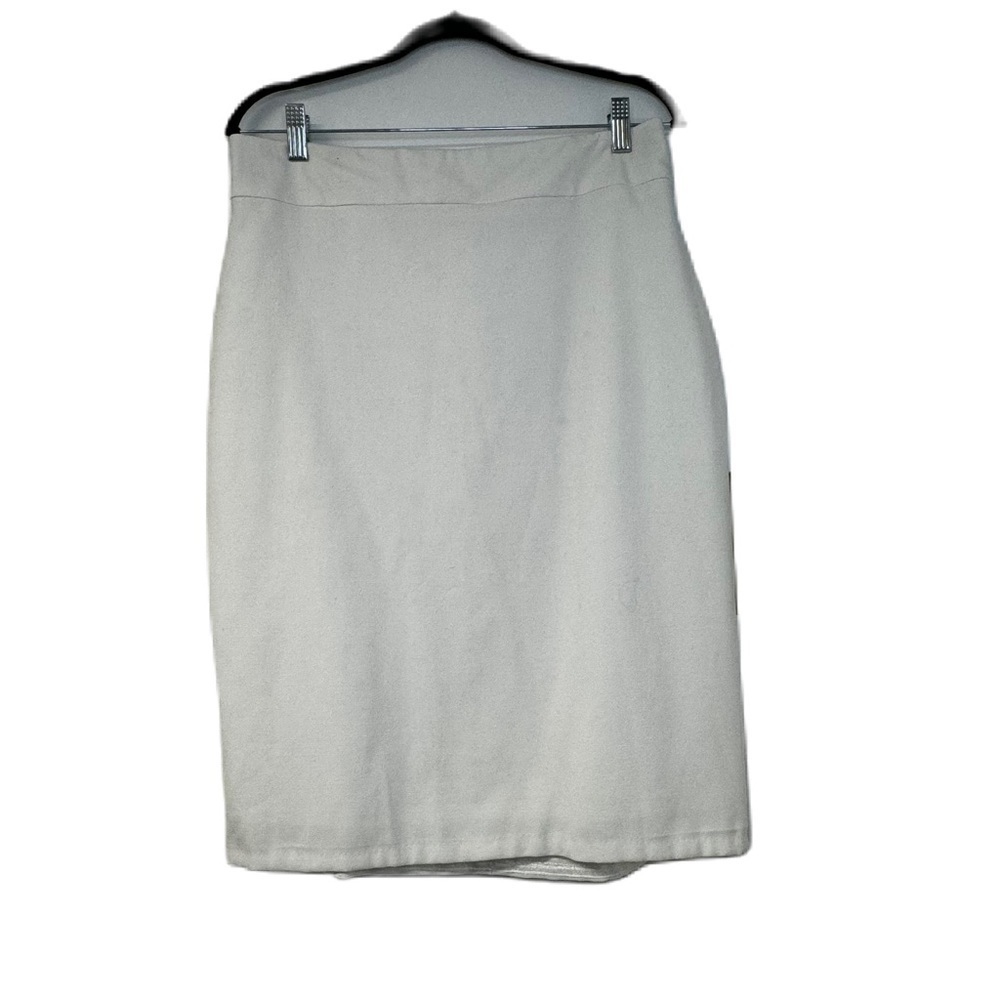 Paniz Woman's White midi straight skirt sz 14 business casual fun casual work